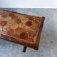 Vintage French Coffee Table in Terracotta with Oak and Iron Legs, Mid-20th Century
