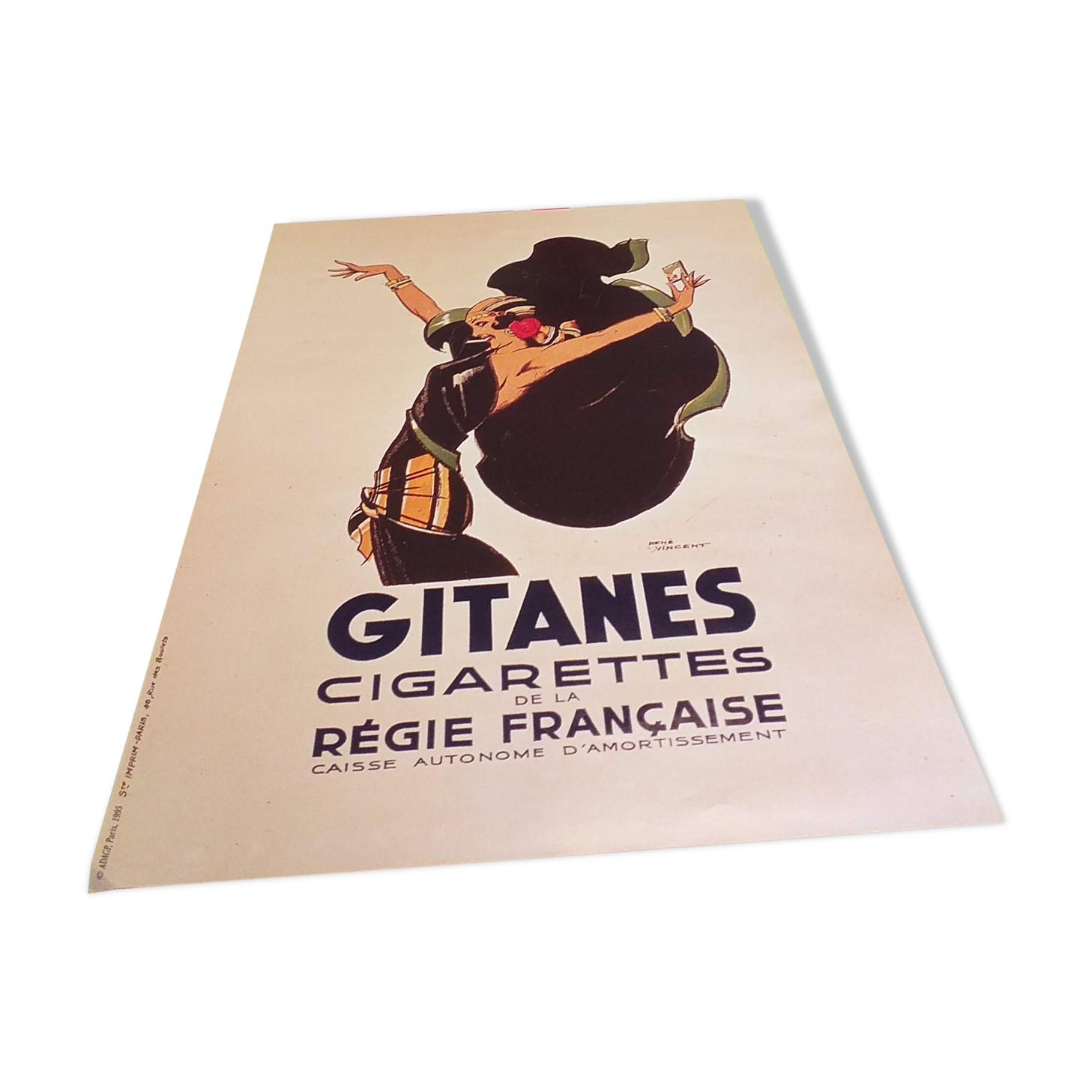 Gypsy poster cigarettes illustrator René Vincent 1995