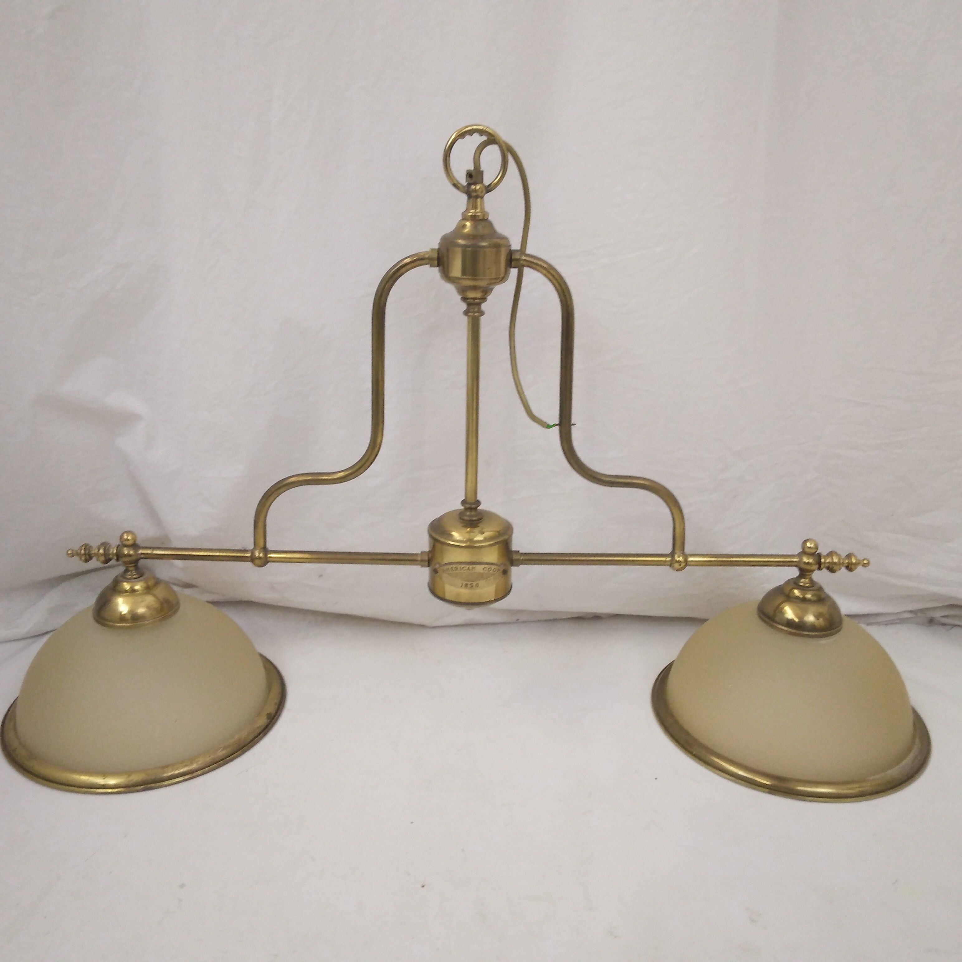 American Coop billiards style chandelier