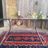 Chrome table with glass top 1960