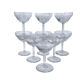 Champagne cups in art deco crystal, engraved with acid