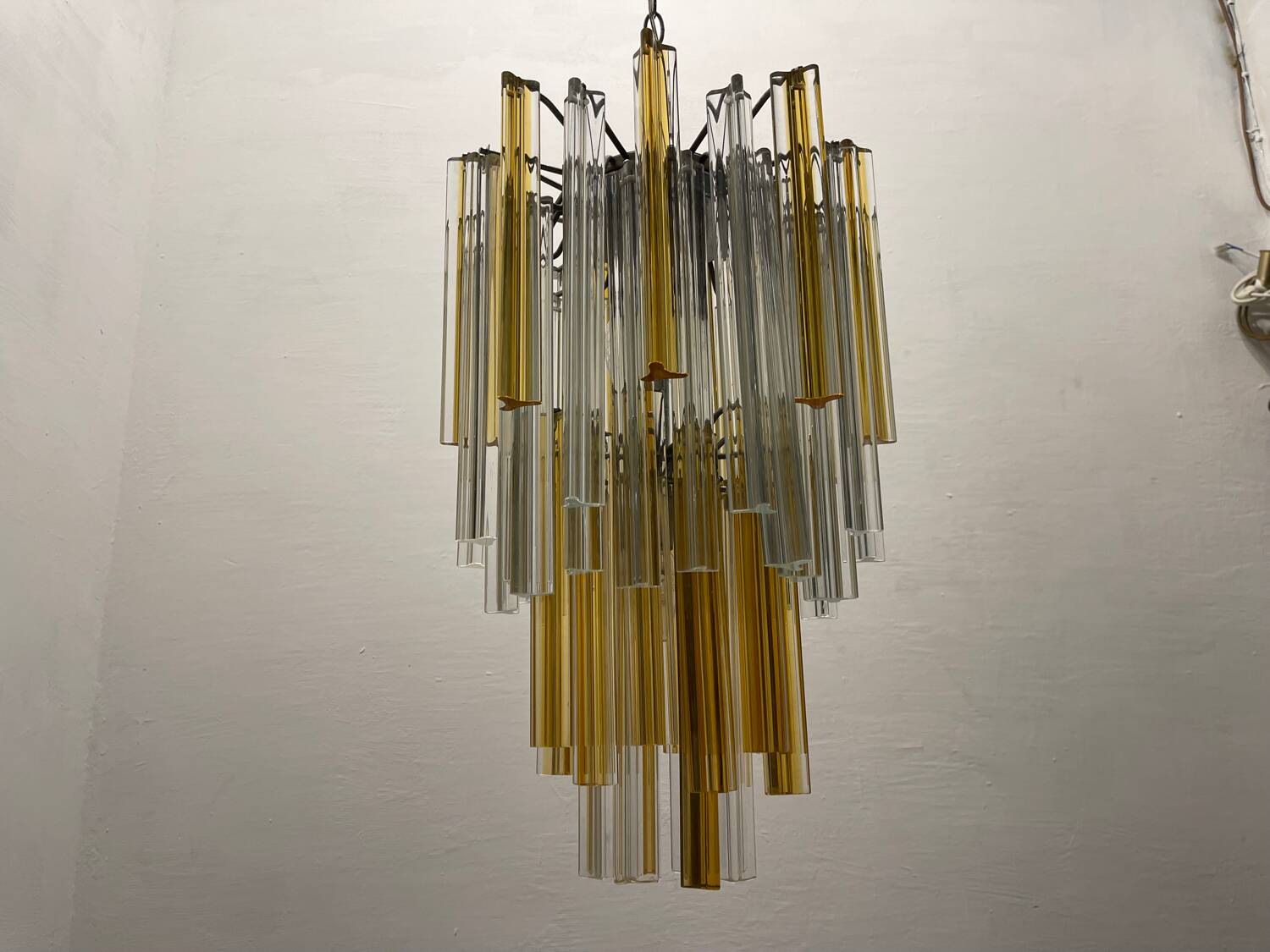 Italian Murano Glass Prism Trilobi Chandelier 1970’s