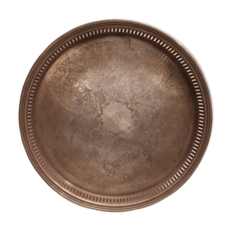 Classic Napoleon III Fleuron classic silver metal service platter