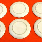 1970s Suite of 6 dessert plates Fruit decoration (lemon, grape, pear ...)