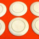 1970s Suite of 6 dessert plates Fruit decoration (lemon, grape, pear ...)