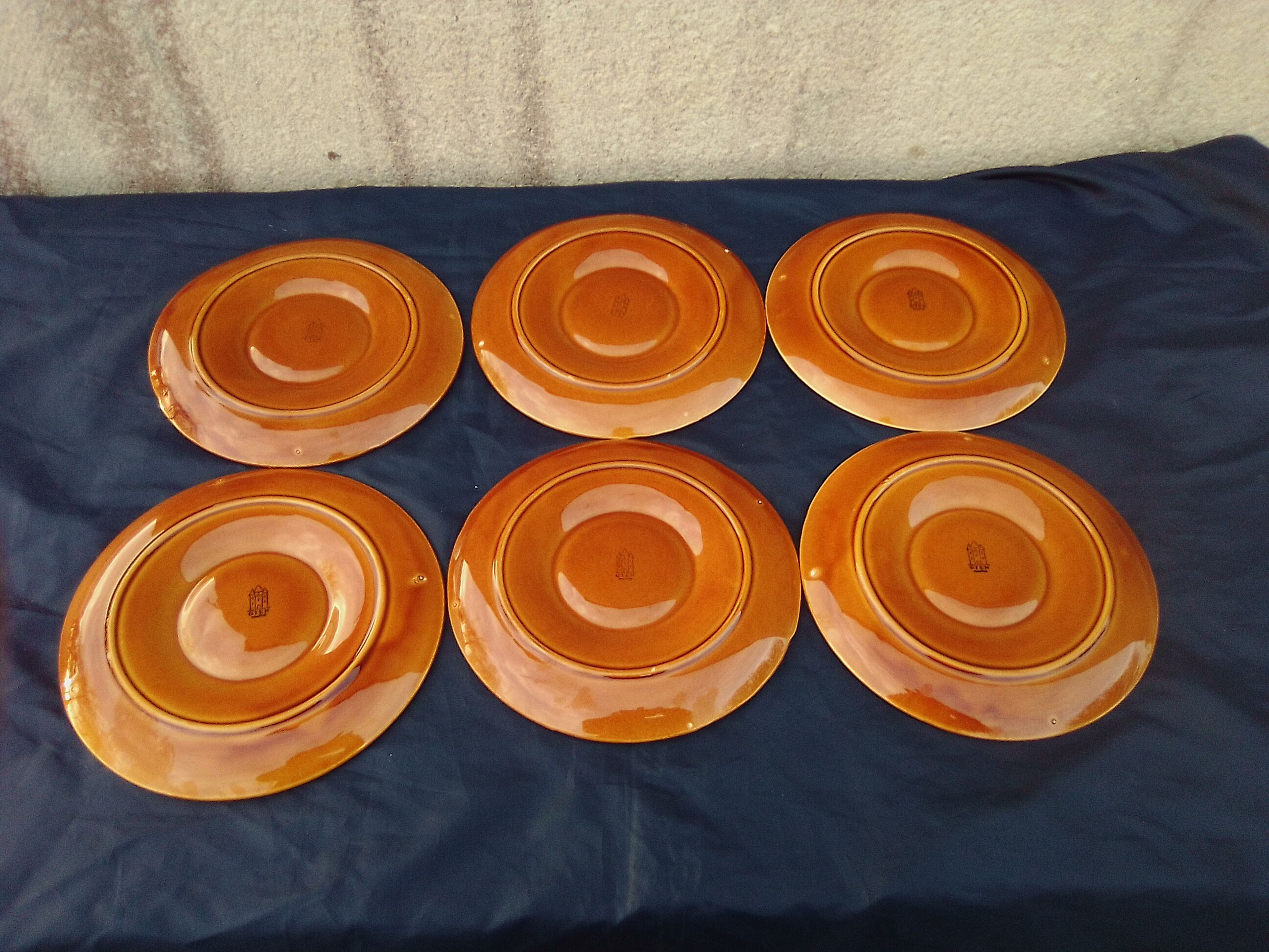 6 artichoke plates in Gien earthenware diam 23 cm