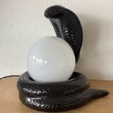 1970 cobra black ceramic lamp