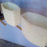Arlus chandelier gold metal granite glass ep 1950