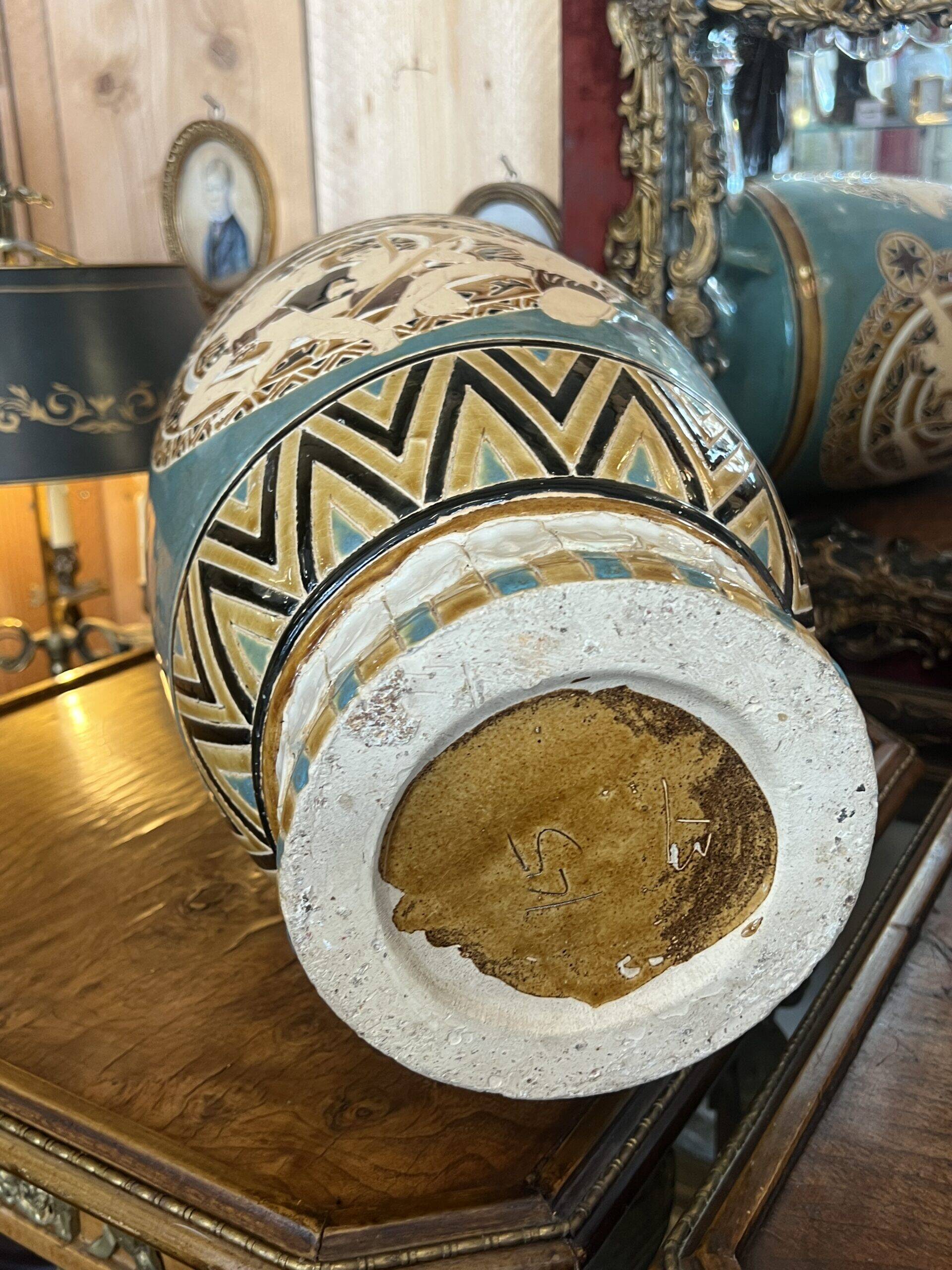 1970s ceramic floor vase, vintage decor, H 56 cm