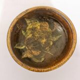 Swedish folk art, unique farmer's bowl from the early 19th century in painted wood.