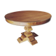 Round table with solid wood central leg entirely restored