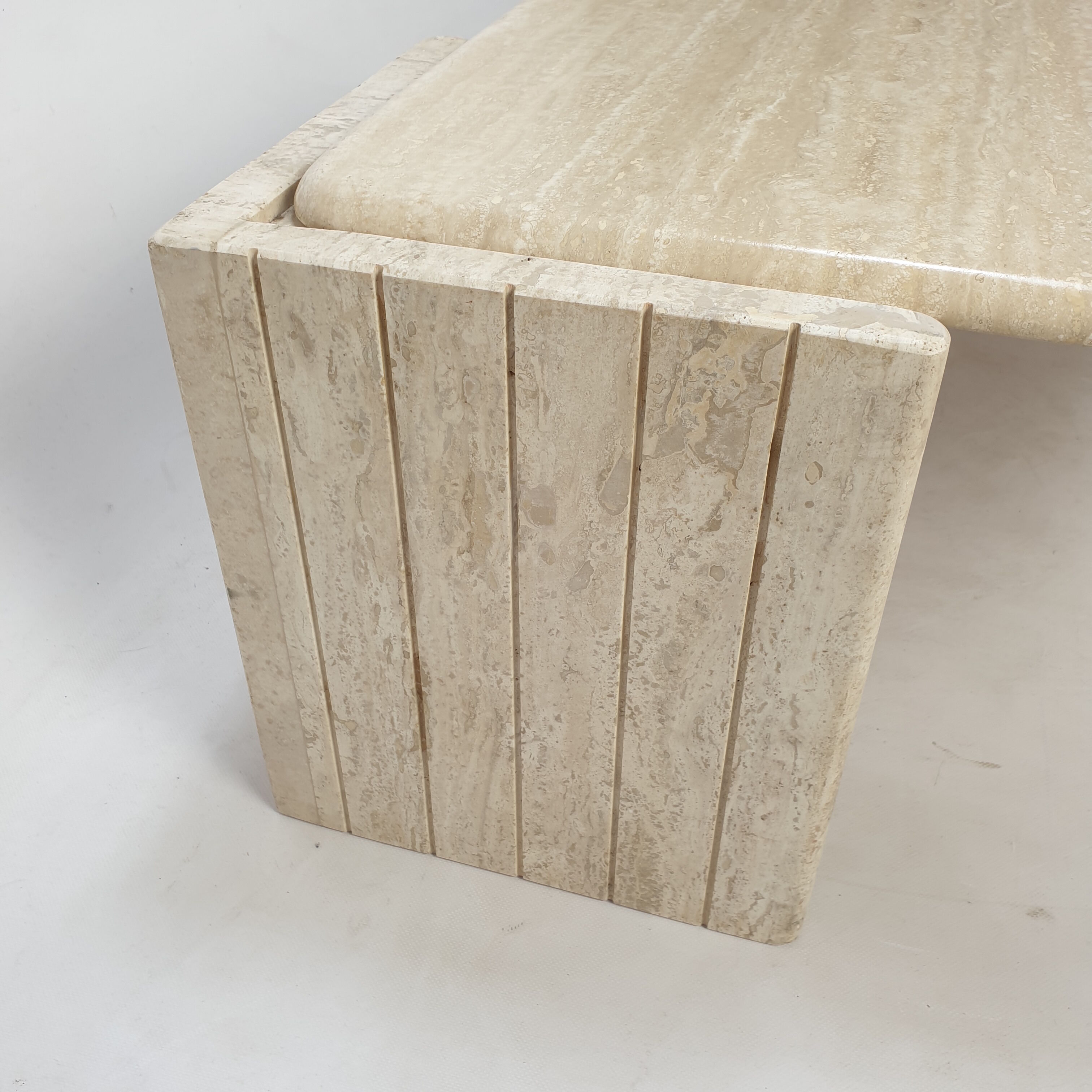 Italian travertine coffee table, 1980s