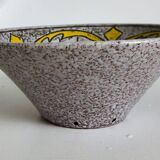 Trapezoidal vase by Fratelli Fanciullaci with plant decoration