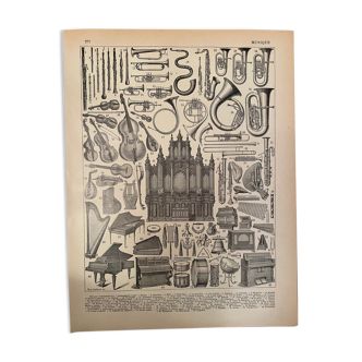 Lithograph engraving on the music of 1897