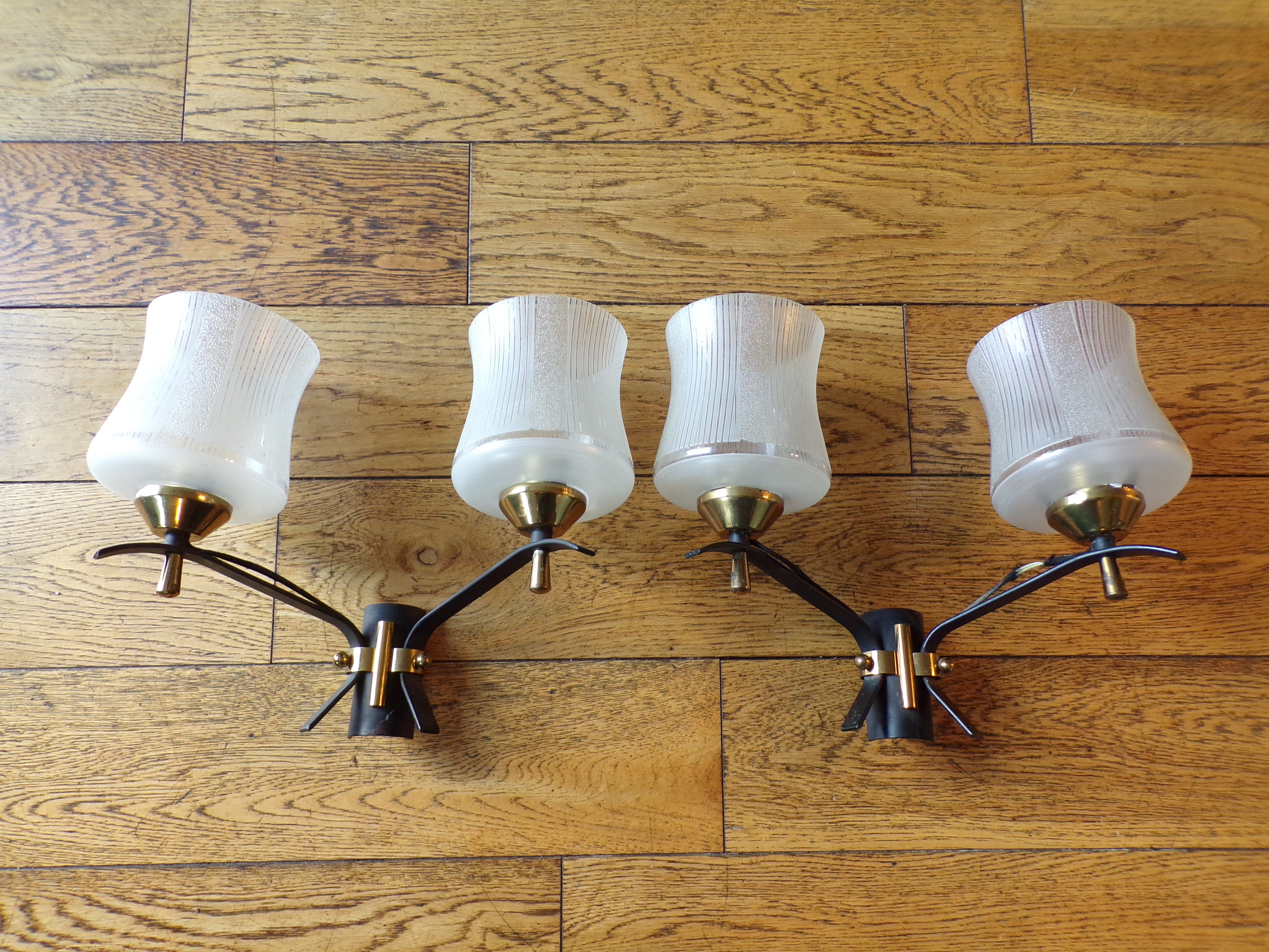 Paire d'appliques doubles vintage