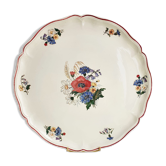 Plat rond creux faïence Sarreguemines décor floral "agreste"