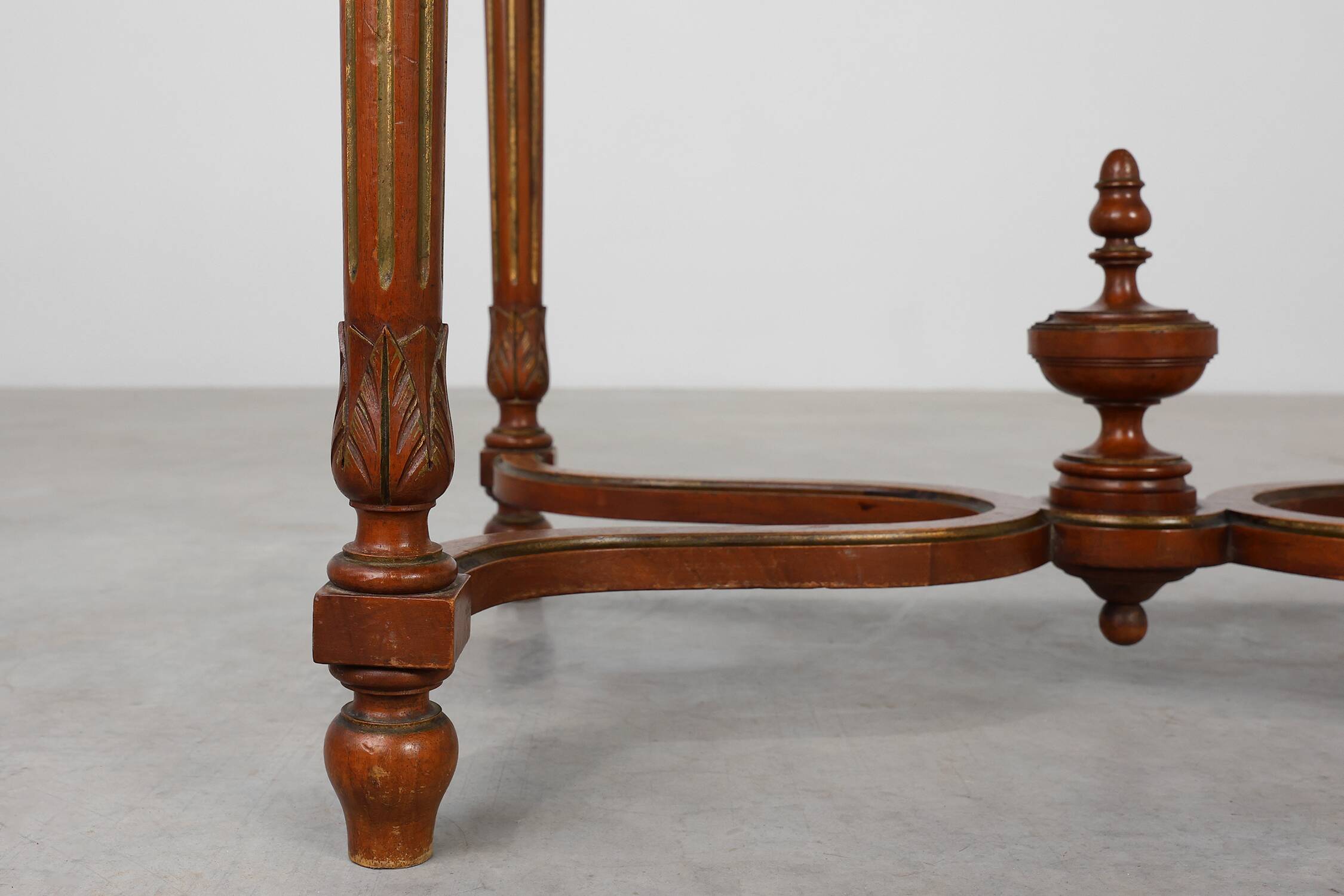 French Empire‑Style Oak Side Table with Gilt Details, ca. 1900