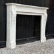 Louis XVI style fireplace in white Carrara marble circa 1880