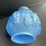 Blue Art Deco vase signed Etaleune Paris France