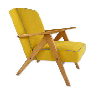 Fauteuil Kompas jaune passe poil