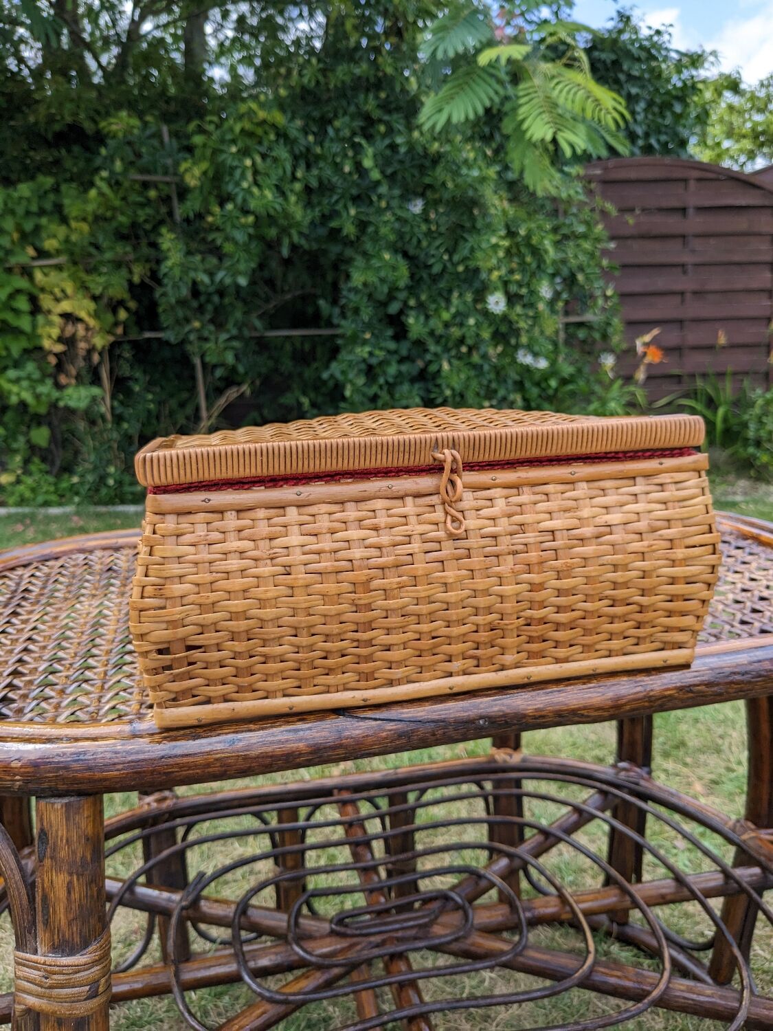 Panier à Couture Vintage En Osier - Ancien, Bon état, France