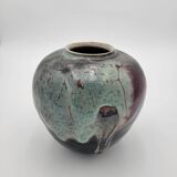 Glazed ceramic ball vase