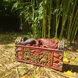 Balinese carved wooden box