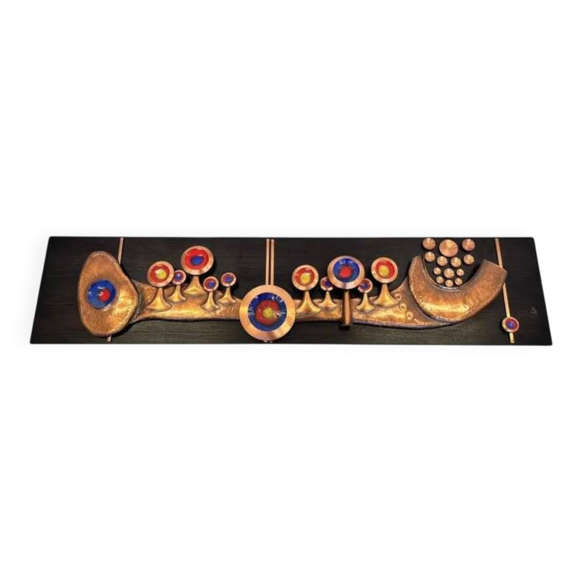 Monumental Unique Midcentury Brass / Copper Wall Sculpture, Germany, 1970s