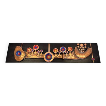 Monumental Unique Midcentury Brass / Copper Wall Sculpture, Germany, 1970s