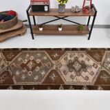 3x10 Dark Brown Oriental Persian Runner Rug 87x302Cm SK 21984