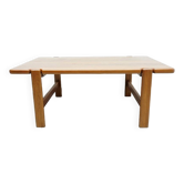 Table en bois de teck massif vintage. après rénovation professionnelle.