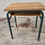 Pair of desks desks school 1960 in metal and oak