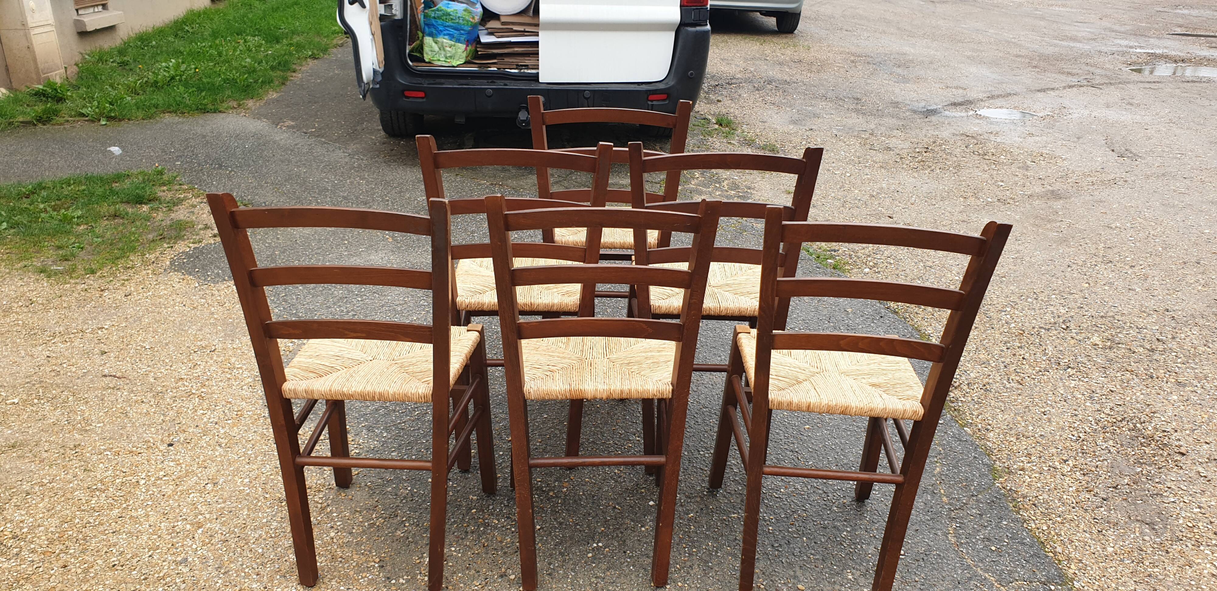 6 chaises Paillé rustique