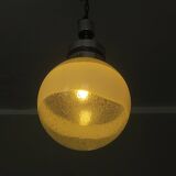 Murano Mazzega globe pendant light with bold swirl, 1960s