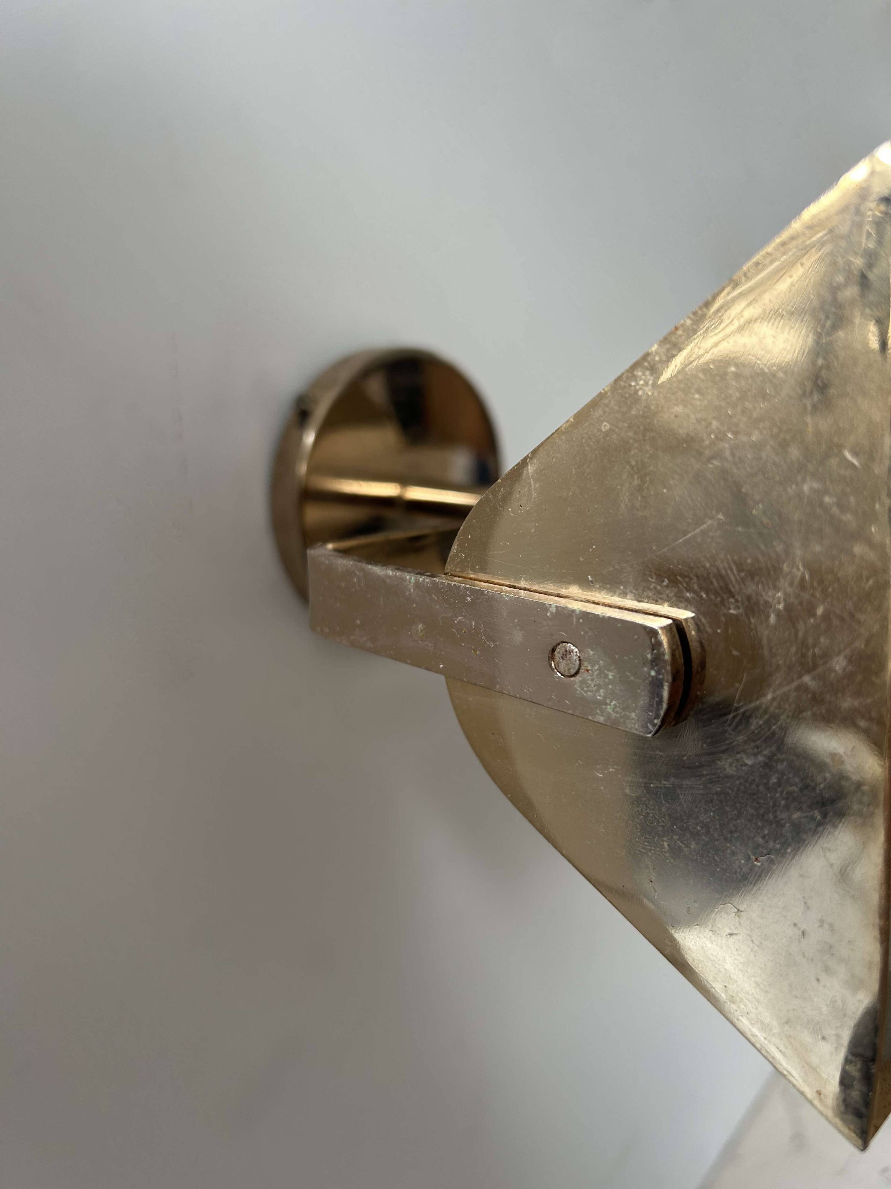 Vintage adjustable brass wall light, SCE France 1970