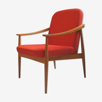 Fauteuil scandinave des années 60 rouge