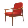 Fauteuil scandinave des années 60 rouge