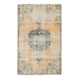 Vintage Mustard & Blue Oriental Pattern Rug, 157x254Cm