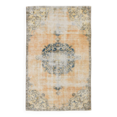Vintage Mustard & Blue Oriental Pattern Rug, 157x254Cm