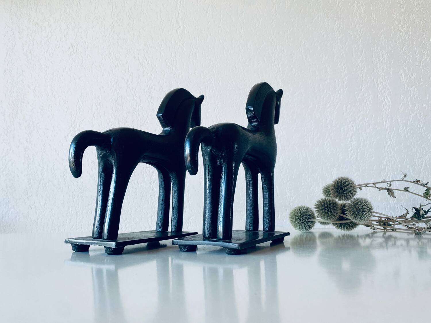 Pair of iron horse bookends