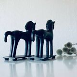 Pair of iron horse bookends