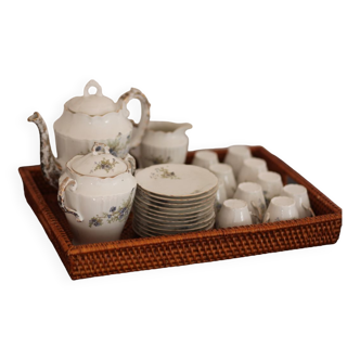 Tea set - 1930s Limoges porcelain - Signed Limoges