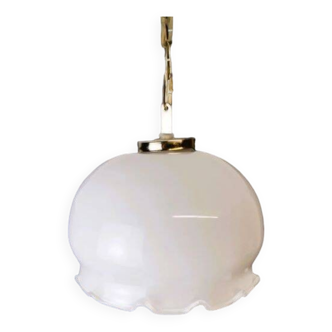 Lampe suspendue vintage minimaliste en verre de lait blanc