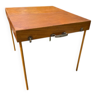 Table pliante de pique-nique, valise vintage 1950.