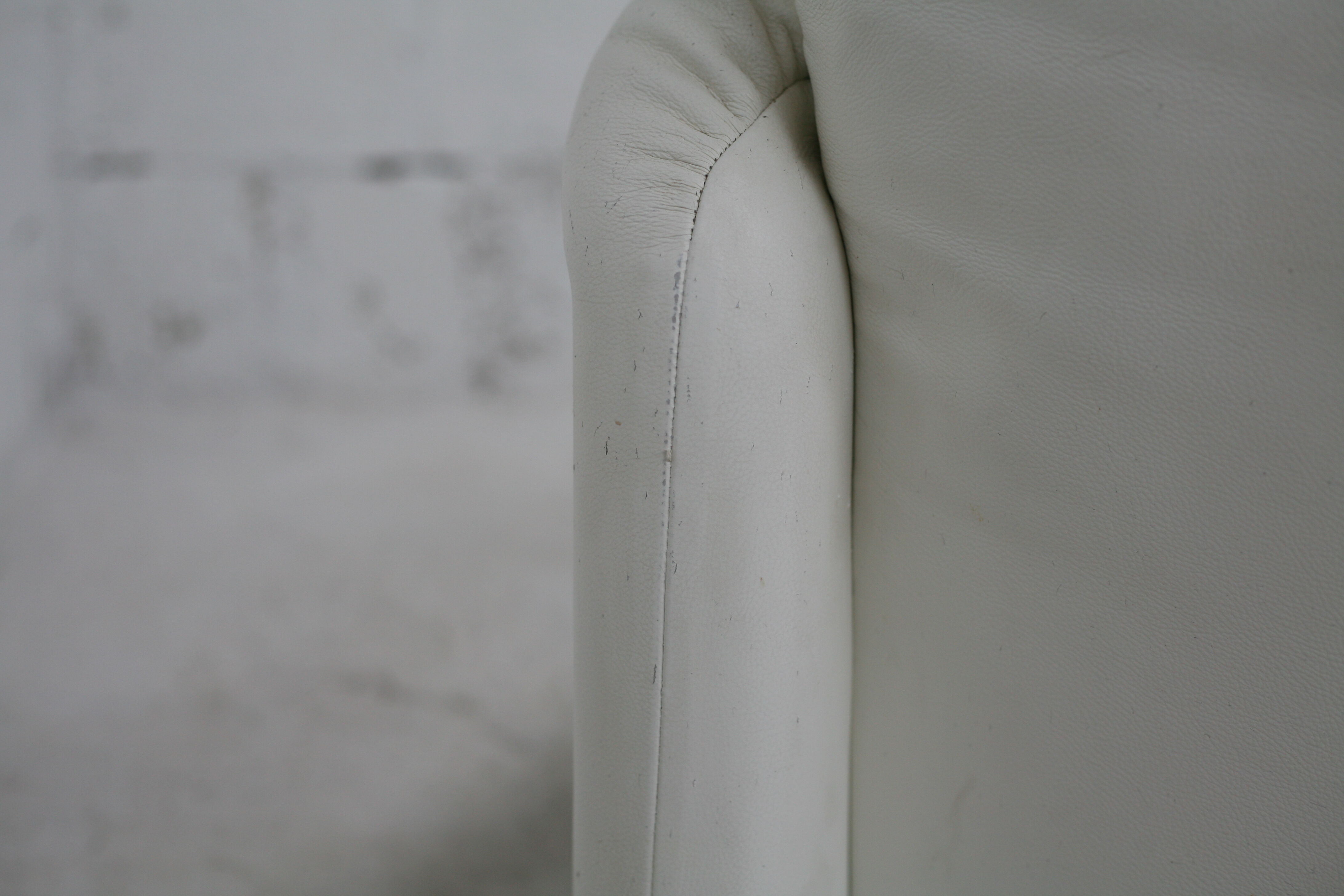 Canapé Maralunga de Vico Magistretti, Cassina, cuir blanc, Italie, circa 1970