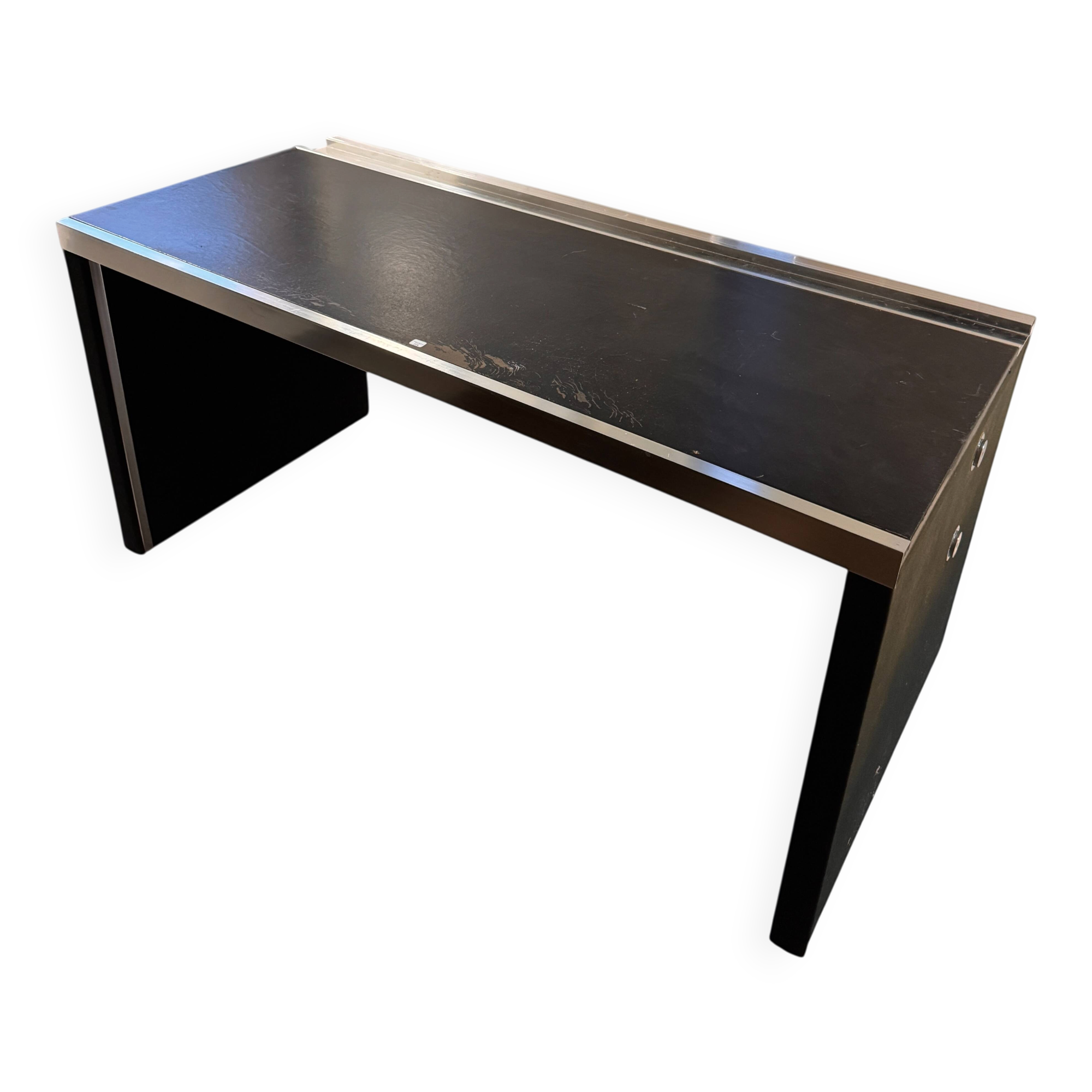 Guido Faleschini's desk for Mariani, black lacquered, 1970s