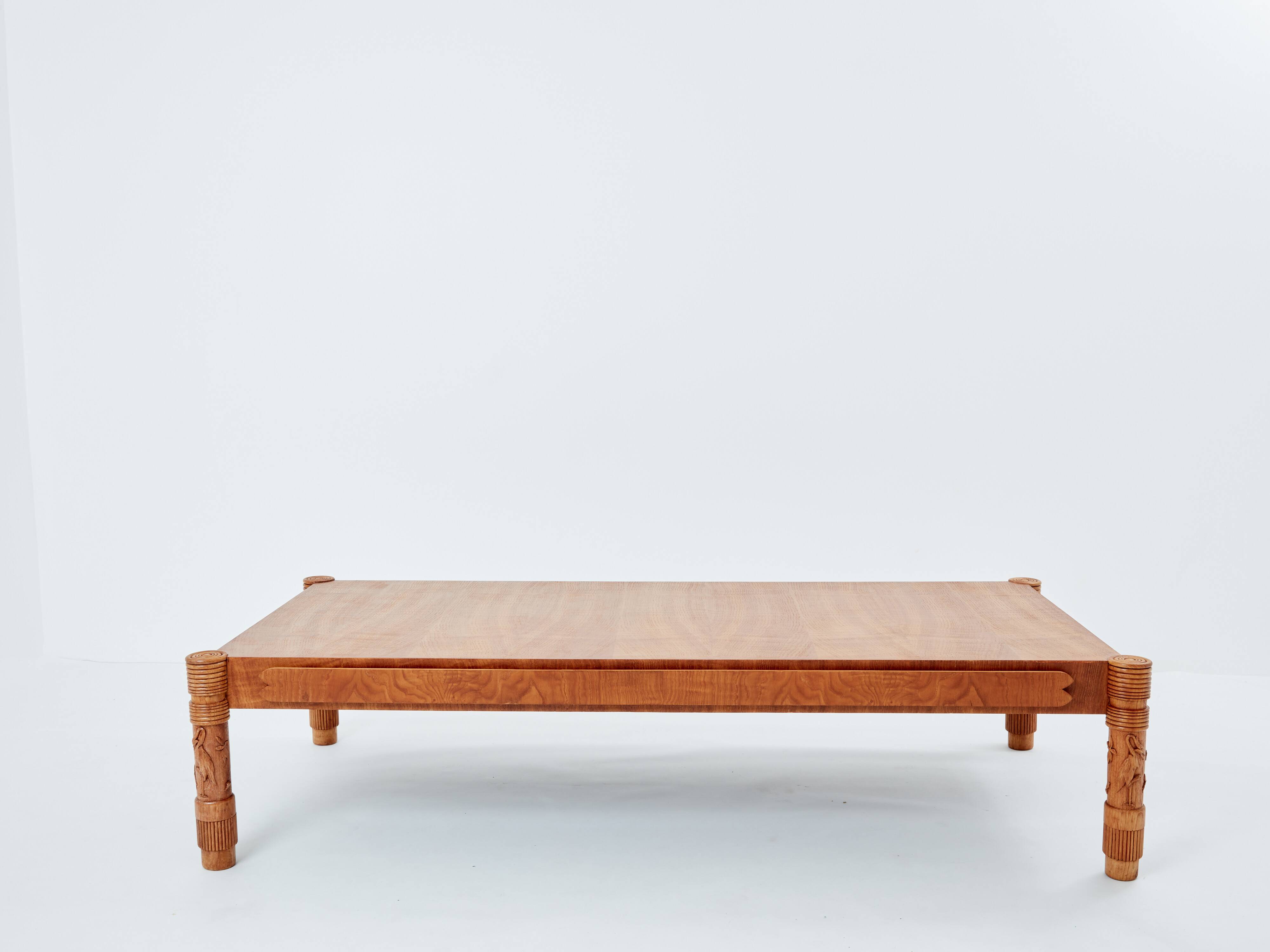 Large modernist curly ash coffee table by Pier Luigi Colli 1950