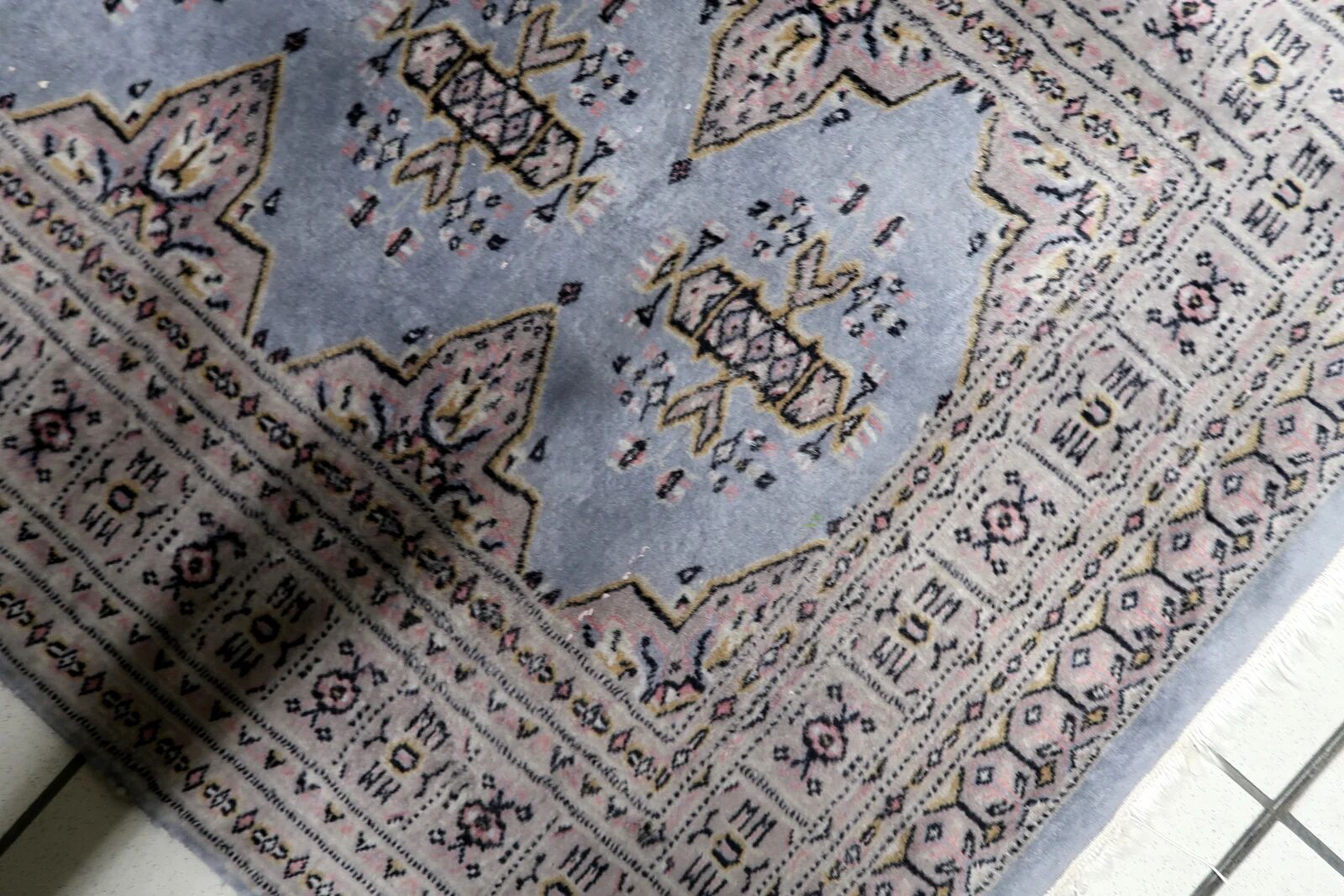 Vintage Uzbek Bukhara handmade rug 95 cm x 147 cm 1950s