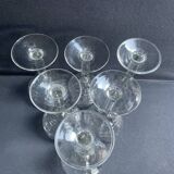 6 anciens verres de bistrot soufflés et taillés