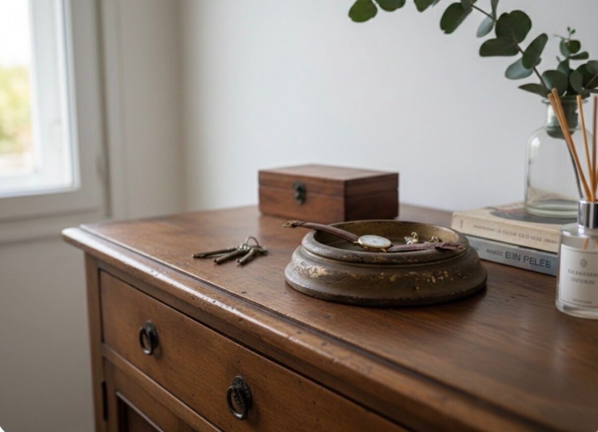 Golden leaf wooden base from the 19th century